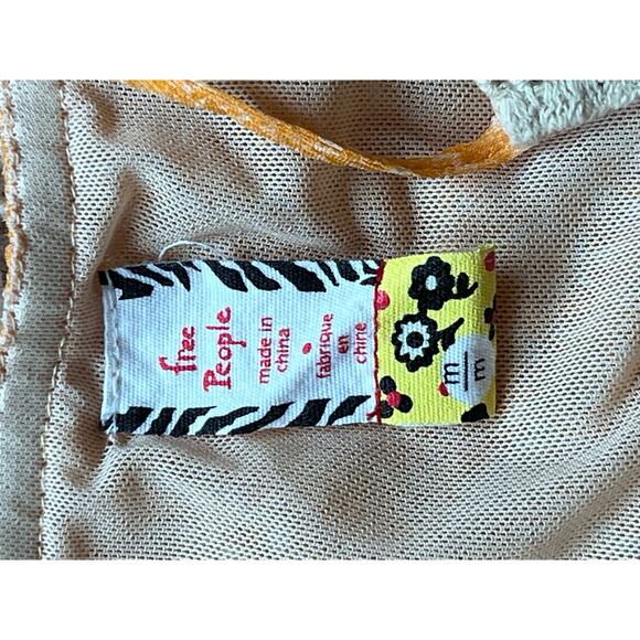 Free People Orange Tank with Crochet Detailing Size M - Picture 6 of 6